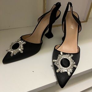 Black Heels with brooch on front